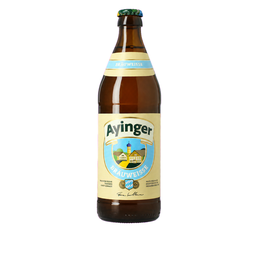 Cassa Ayinger Bräuweisse, birra bavarese Weissbier chiara, 20 bottiglie da 50cl